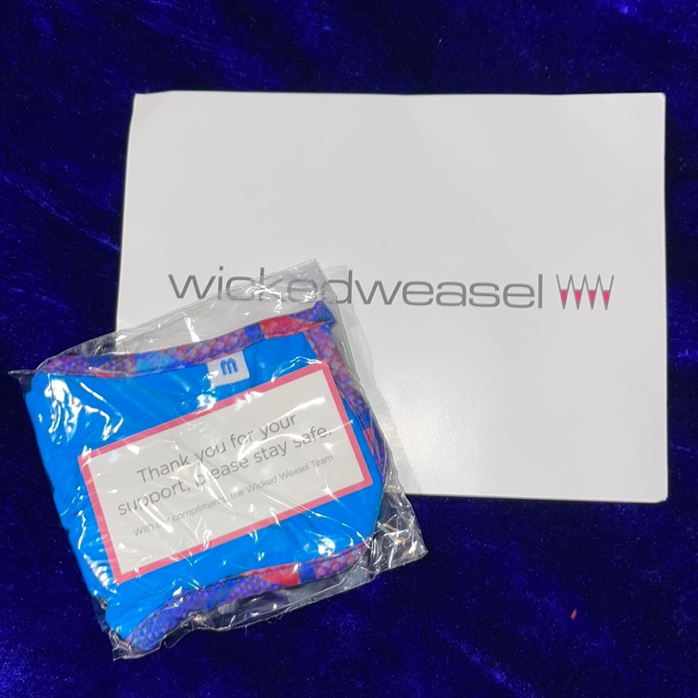 wicked weasel Face Mask Blue NEW